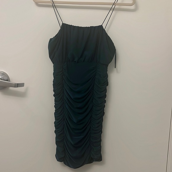 Forest Green Ruched Dress - Picture 9 of 15